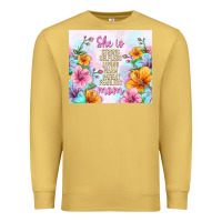 Antique Gold she is mom with flowers Premium Sweatshirt - TumblerDesignByShophia