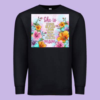 She Is Mom With Flowers Premium Sweatshirt Designed By Tumblerdesignbyshophia