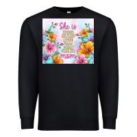 Black she is mom with flowers Premium Sweatshirt - TumblerDesignByShophia