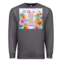 Charcoal Heather she is mom with flowers Premium Sweatshirt - TumblerDesignByShophia