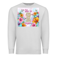 Dove Grey she is mom with flowers Premium Sweatshirt - TumblerDesignByShophia