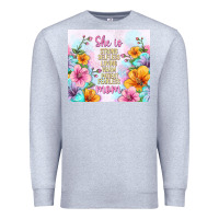 Heather Grey she is mom with flowers Premium Sweatshirt - TumblerDesignByShophia