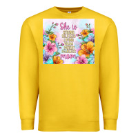 Lemon she is mom with flowers Premium Sweatshirt - TumblerDesignByShophia