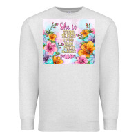 Oatmeal Heather she is mom with flowers Premium Sweatshirt - TumblerDesignByShophia