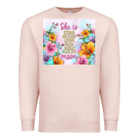Pale Pink she is mom with flowers Premium Sweatshirt - TumblerDesignByShophia