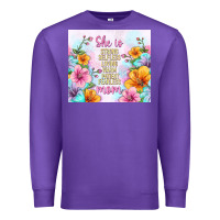 Purple she is mom with flowers Premium Sweatshirt - TumblerDesignByShophia