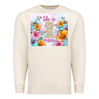 Sandshell she is mom with flowers Premium Sweatshirt - TumblerDesignByShophia