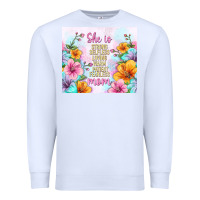 White she is mom with flowers Premium Sweatshirt - TumblerDesignByShophia