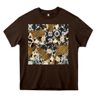 Chocolate Brown cowhide leopard seamless pattern Heavy Core Tee - HRA Design Shop