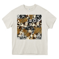 Cream cowhide leopard seamless pattern Heavy Core Tee - HRA Design Shop