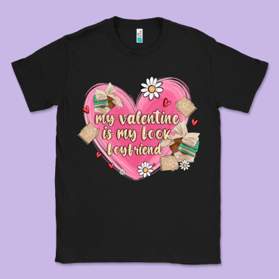 My Valentine Is My Look Boyfriend Classic Tee Designed By Maliassmallbusiness