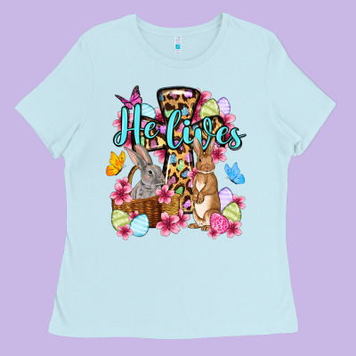 Easter Day He Lives Ladies Tee Designed By Oliviacreatesart
