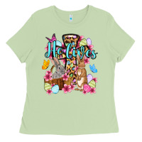 Matcha Easter Day He lives Ladies Tee - OliviaCreatesArt