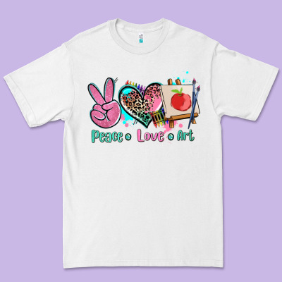 Peace Love Art   Ado Premium Tee Designed By Adodesignshop