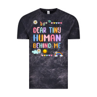 Cloud Black dear tiny human behind me Vintage Tee - JahusDesignShop