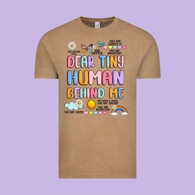 Dear Tiny Human Behind Me Vintage Tee Designed By Jahusdesignshop