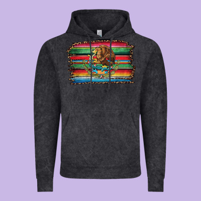 Serape Leopard Mexican Flag Vintage Hoodie Designed By Jasminsmagicworld