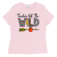 Bubblegum Pink teacher of the wild Ladies Tee - CowhideDigitalArt