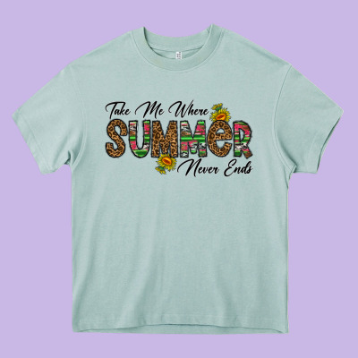 Take Me Where Summer Never Ends Heavy Core Tee Designed By Cowhidedigitalart