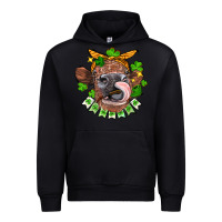 Black St. Patrick's Day cow Urban Hoodie - FaDigitalArtStudio