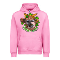 Fuchsia Pink St. Patrick's Day cow Urban Hoodie - FaDigitalArtStudio