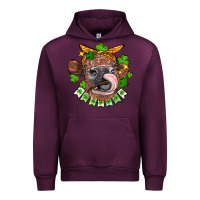 Mauve Wine St. Patrick's Day cow Urban Hoodie - FaDigitalArtStudio