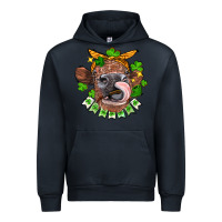 Navy St. Patrick's Day cow Urban Hoodie - FaDigitalArtStudio