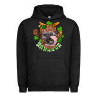 Pigment Black St. Patrick's Day cow Urban Hoodie - FaDigitalArtStudio