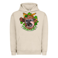 Pigment French Oak St. Patrick's Day cow Urban Hoodie - FaDigitalArtStudio
