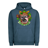 Pigment Midnight Navy St. Patrick's Day cow Urban Hoodie - FaDigitalArtStudio