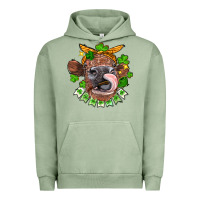 Pigment Oil Green St. Patrick's Day cow Urban Hoodie - FaDigitalArtStudio