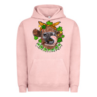 Pigment Salmon St. Patrick's Day cow Urban Hoodie - FaDigitalArtStudio
