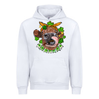 White St. Patrick's Day cow Urban Hoodie - FaDigitalArtStudio