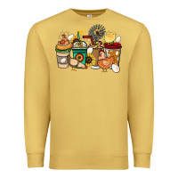 Antique Gold Chicken coffee cups Premium Sweatshirt - HowdyJamesFarm