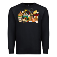 Black Chicken coffee cups Premium Sweatshirt - HowdyJamesFarm