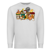 Dove Grey Chicken coffee cups Premium Sweatshirt - HowdyJamesFarm