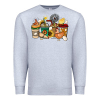 Heather Grey Chicken coffee cups Premium Sweatshirt - HowdyJamesFarm