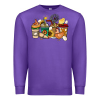 Purple Chicken coffee cups Premium Sweatshirt - HowdyJamesFarm