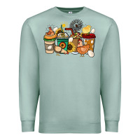 Seafoam Chicken coffee cups Premium Sweatshirt - HowdyJamesFarm