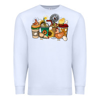 White Chicken coffee cups Premium Sweatshirt - HowdyJamesFarm