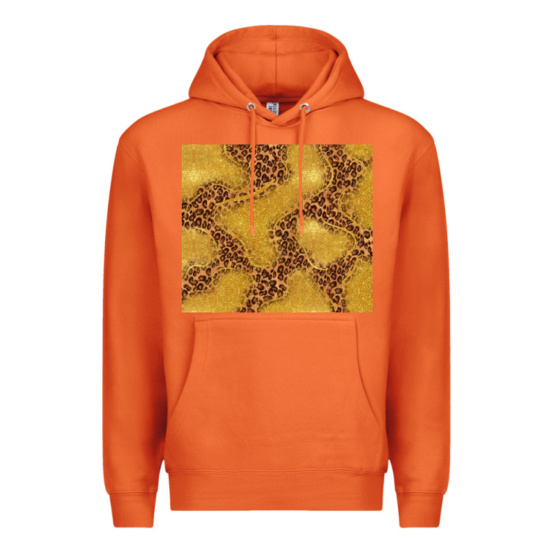 Gold Glitter With Leopard Pattern Premium Hoodie by TumblerDesignByShophia | Teevron