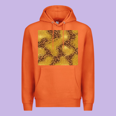 Gold Glitter With Leopard Pattern Premium Hoodie Designed By Tumblerdesignbyshophia