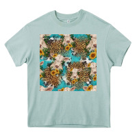 Arona charolais cow and sunflowers seamless pattern Heavy Core Tee - HRA Design Shop