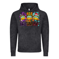 Vintage Black Happy Hallothanksmas school bus Vintage Hoodie - NancyCooperArtShop