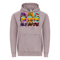 Vintage Zinc Happy Hallothanksmas school bus Vintage Hoodie - NancyCooperArtShop