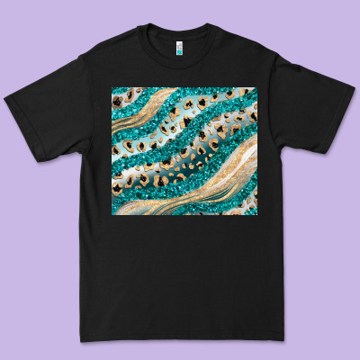 Turquoise Glitter Premium Tee Designed By Jahusdesignshop