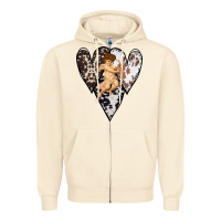 Country Cupid Valentine Cowhide Heart Zipper Hoodie | Teevron