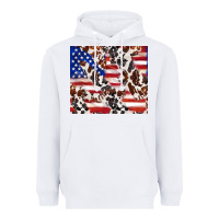 White cowhide amerikan flag Heavyweight Hoodie - TumblerDesignByShophia