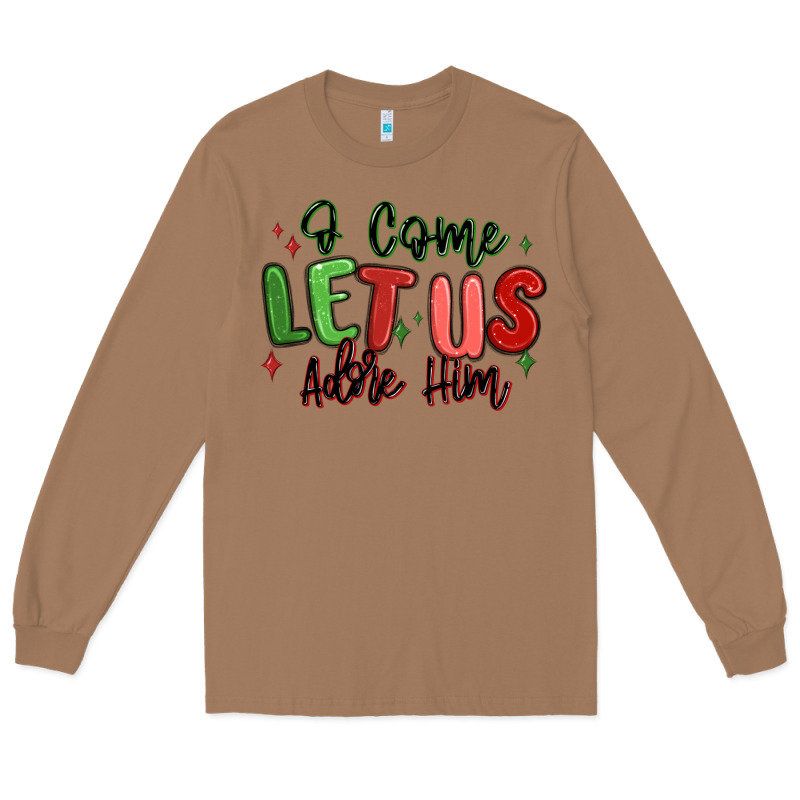 O Come Let Us Adore Him Christmas Long Sleeve Tee by MaliasSmallBusiness | Teevron