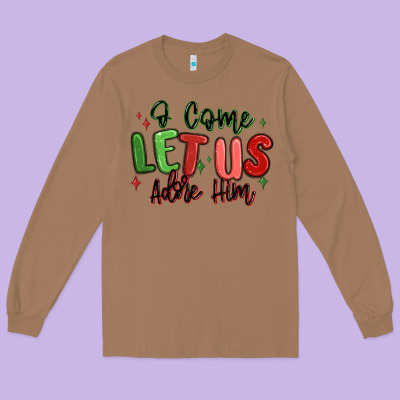 O Come Let Us Adore Him Christmas Long Sleeve Tee Designed By Maliassmallbusiness